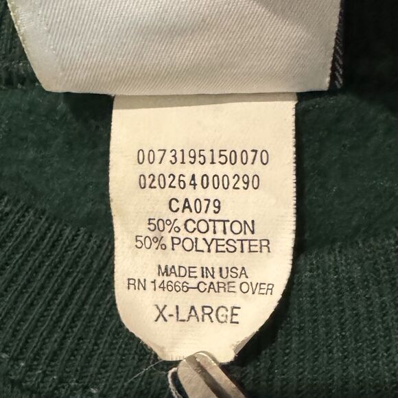 Vintage World Conservation Sweatshirt Mens XL Green Made in USA Heavyweight 90s - Picture 4 of 9